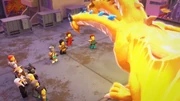 The ninja and their allies looking at the Golden Ultra Dragon