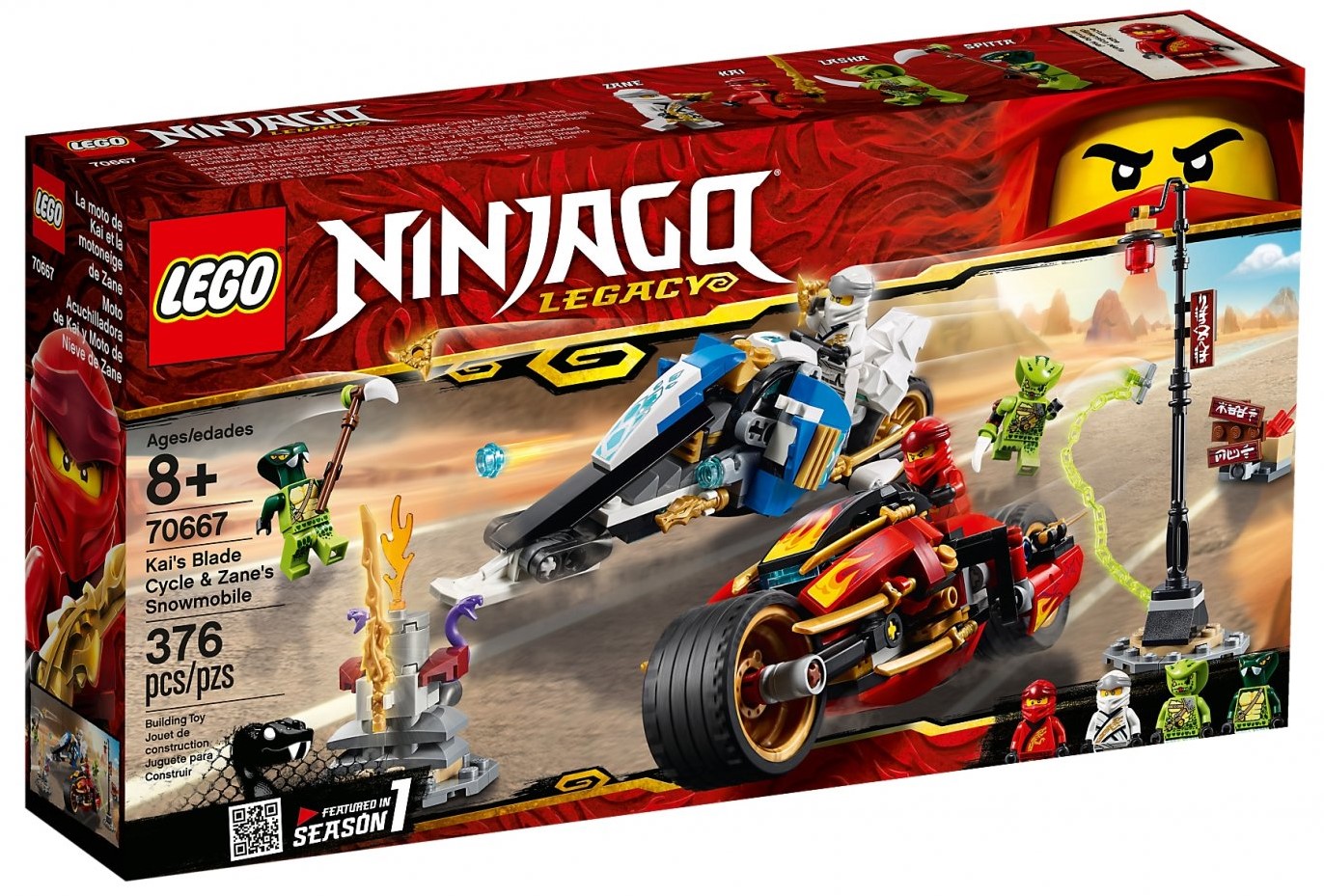 70667 Kai's Blade Cycle & Zane's Snowmobile | Ninjago Wiki | Fandom