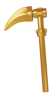 LEGO Green Techno Blade Weapon Trans Gold Chain Ninjago Axe