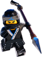 Nya wielding her spear in a promotional image for The LEGO Ninjago Movie