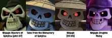 All canon white Skulkin designs across the years compared