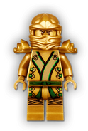 Lloyd as the Golden Ninja (gold head; green highlights, metallic)