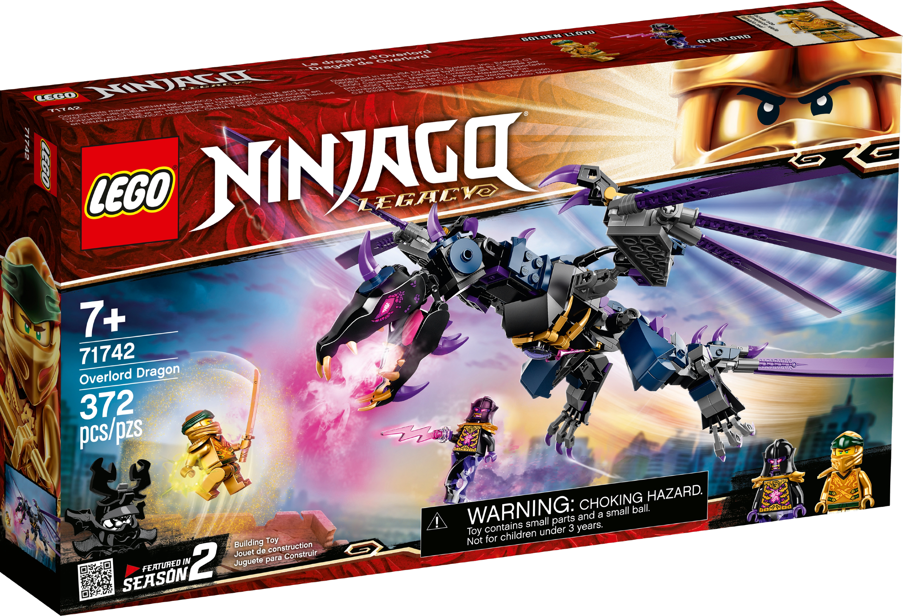 LEGO Ninjago Jay Rebooted minifigure with two golden swords and techno  blade.