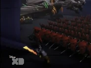 Dareth atacando con el ejercito de piedra