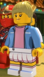 Light blue jacket woman