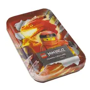 Red Tin (Kai)[4] including five Boosters plus a Ninjago minifigure foil pack and Card LE11 - Teen Wu vs Iron Baron[5]