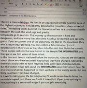 Early draft of the first chapter