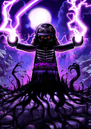 Garmadon showing his power in early promotional art.