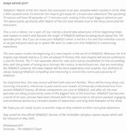 The Ninjago team's announcement of the season's content.