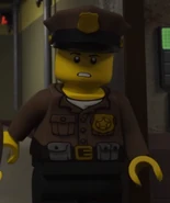 A guard with black eyebrows