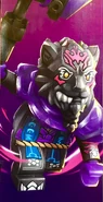 Unreleased version of Wolf Clan Ras pictured on the box art of 71813 Wolf Mask Shadow Dojo