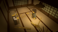 Golden katana in the place of the Sword of Fire