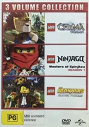 "3 Volume Collection" DVD bundle containing the pilot episodes, Legends of Chima volume 1, and The Adventures of Clutch Powers