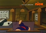 Hattori falls through the attic