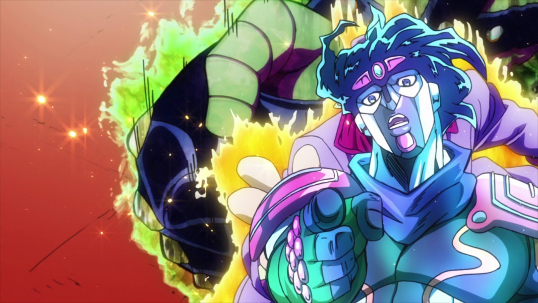 Shin - Jotaro Kujo and his stand Star Platinum from Jojo's