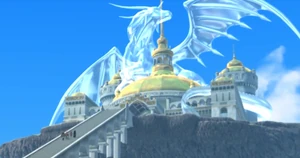 The statuesque manifestation of Alisandra encircles Doloran's castle in the Lost City.