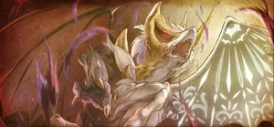 Alisandra splits herself in two, releasing the power of the Horned One.