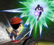 Ness performing PK Flash in Melee.