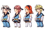 The Final Fantasy III party as Monks.