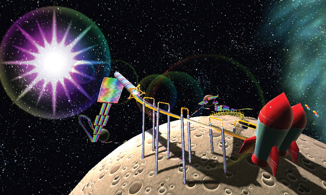 mario kart 8 rainbow road space station map