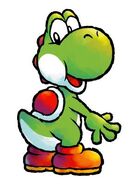 Yoshi's artwork from Yoshi's Topsy Turvy.