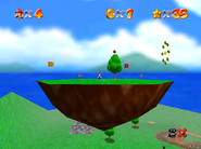 Mario in the island located in the sky.