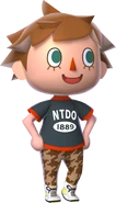 Diseño de un aldeano utilizado en Animal Crossing: New Horizons