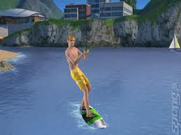 Kite surfing in the Sims 3 for the Wii.