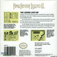 North American back boxart for Final Fantasy Legend II.