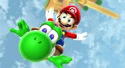 Mario and Yoshi Fly