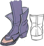 Concept sketches of Nowi's boots and leg.