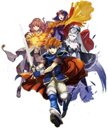Fire Emblem Cipher with Roy, Eir and Celica.