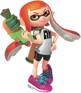 Inkling Girl standing with the Splattershot.