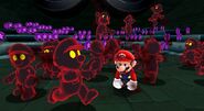 Mario and dark variations of him in Super Mario Galaxy 2.