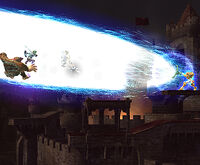 Image of Samus Aran using Zero Laser in Super Smash Bros. Brawl.