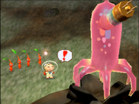 Olimar facing the Leech Hydroe