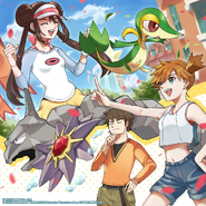 Misty, Brock and Rosa in Pokémon Masters EX