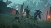Tulin and Teba join Revali in laughing