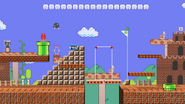 The Mushroom Kingdom stage from the original Super Mario Bros.