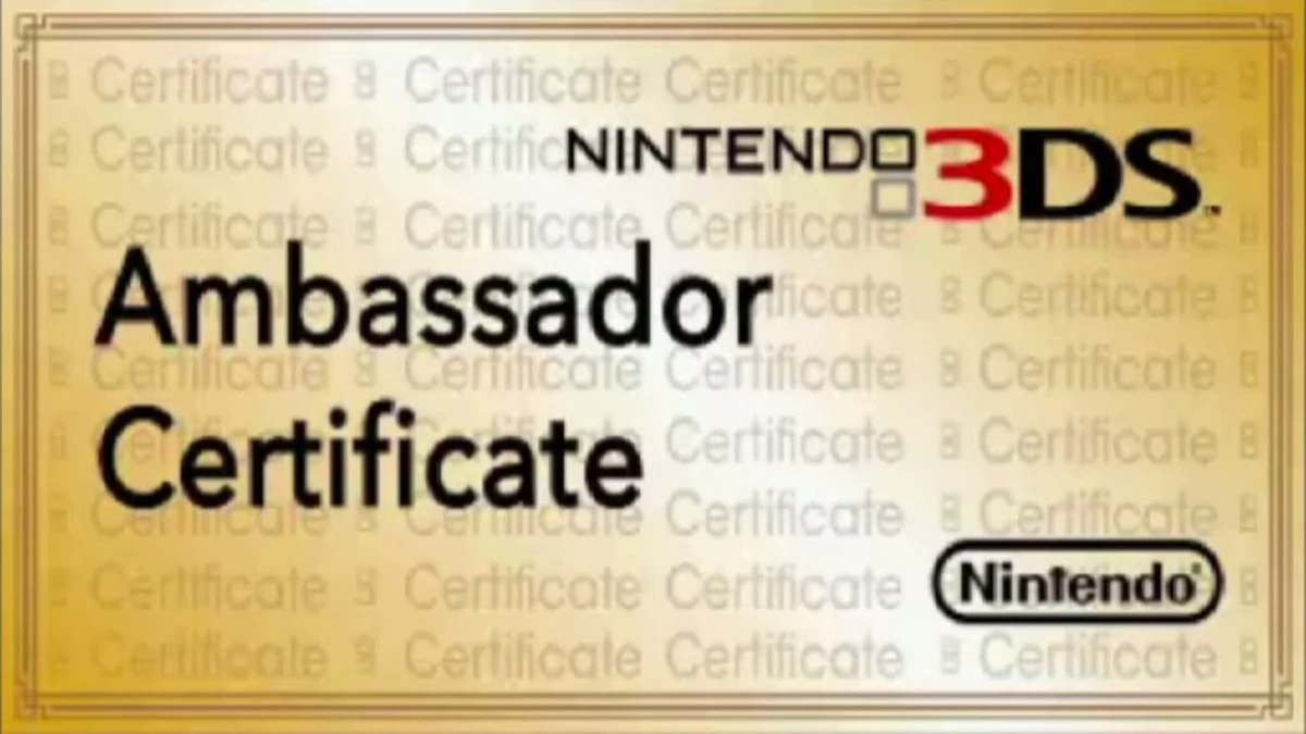 Nintendo 3DS Ambassador Certificate Nintendo Fandom
