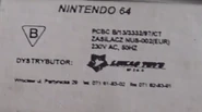 Nalepka na konsole z lat 1999-2001