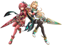 Render of both Pyra and Mythra for Super Smash Bros. Ultimate