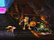 The second boss fight against Kaptain K. Rool in Donkey Kong Country 2.