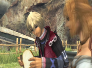 Shulk just loves the delicious meals Fiora cooks for him.