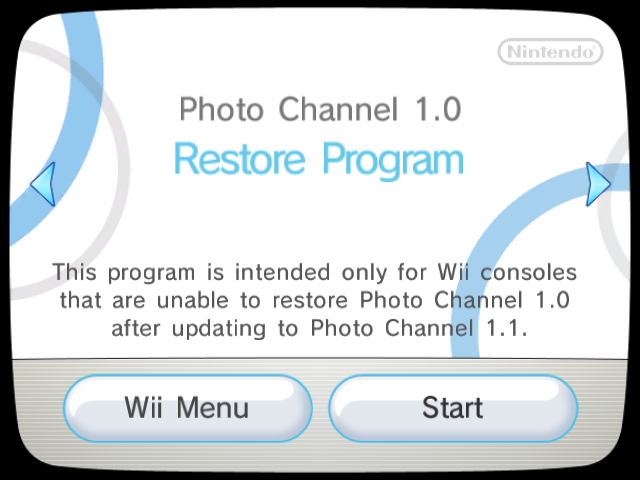 Photo Channel 1.0 Restore Program | Nintendo | Fandom