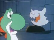 Yoshi sees a Boo