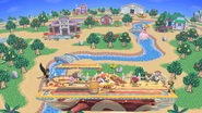 The Smashville stage from Animal Crossing: Wild World.
