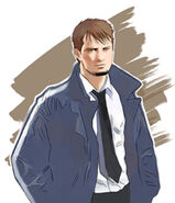 Artwork of Kyle Hyde in Hotel Dusk: Room 215.