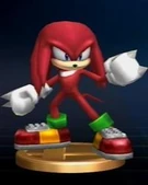 Knuckles' trophy in Brawl.