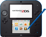 A blue Nintendo 2DS.